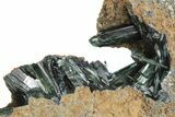Gemmy, Emerald-Green Vivianite Crystal Cluster - Brazil #218237-5